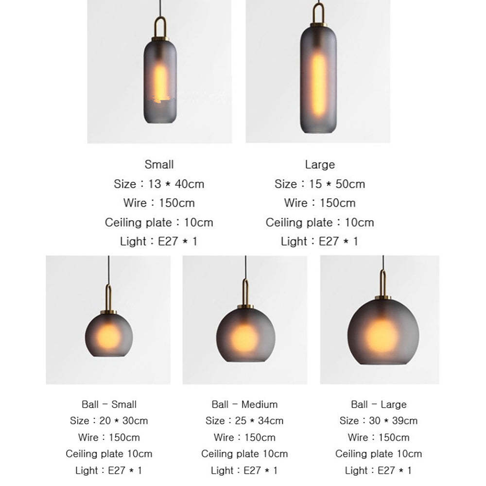 Glass Ball Round Pendant Lamp -Homdiy