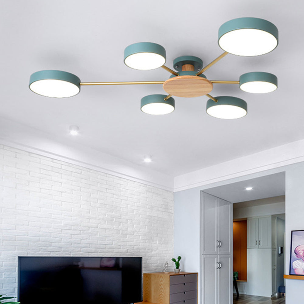 Modern Multi-Bulb Round LED Ceiling Light for Bedroom