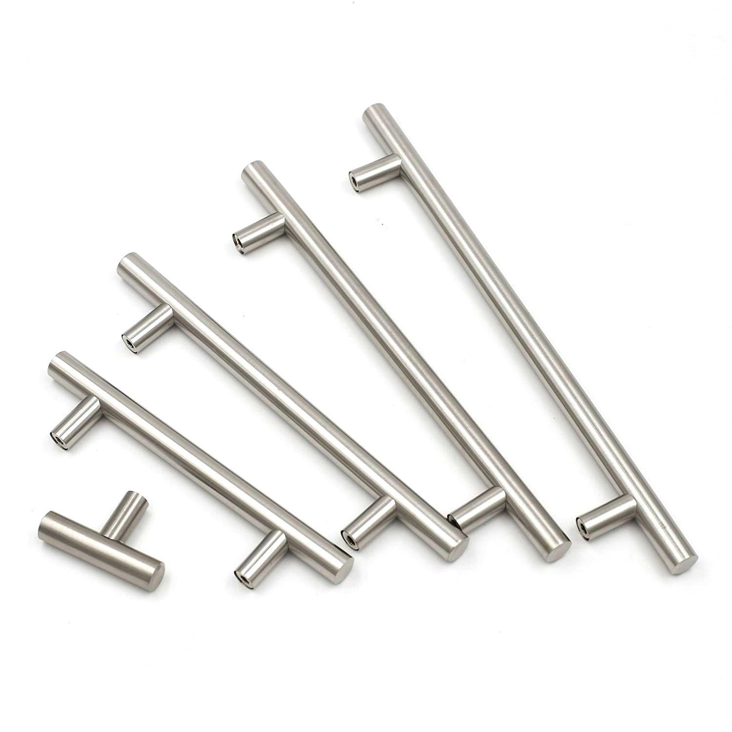 Knobelite 25-Pack 3 Inch Cabinet Pulls - Brushed Nickel Stainless Steel T-Bar Handles