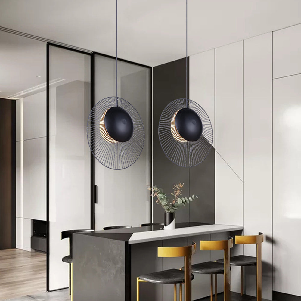 Minimalist Black Paint Iron LED Pendant Light -Homdiy