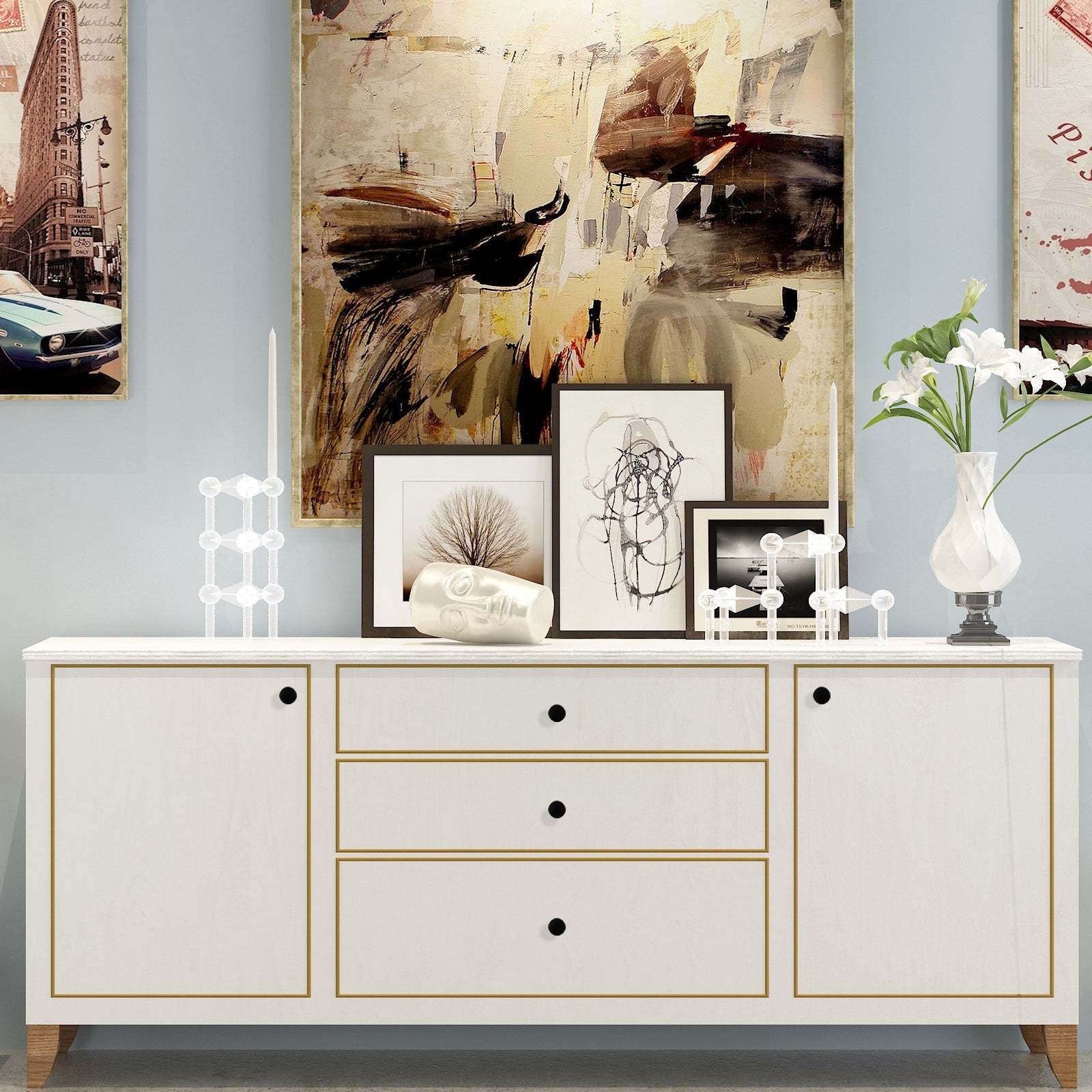 10 Pack Black Round Kitchen Drawer Knobs Zinc Alloy Cabinet Door Handles(LS5310BK) -Homdiy