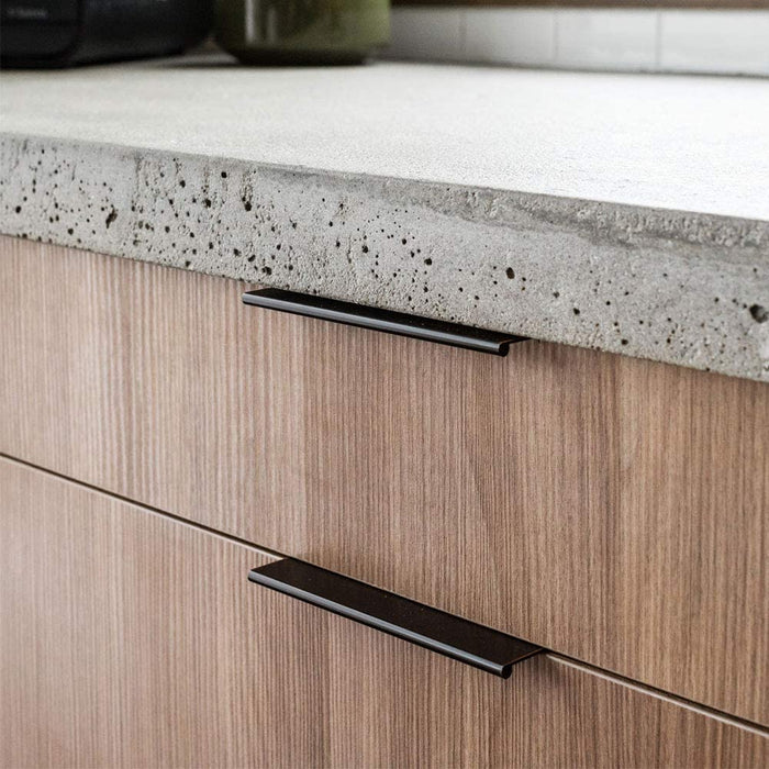 Black Kitchen Cabinet Finger Edge Drawer Pulls -Homdiy