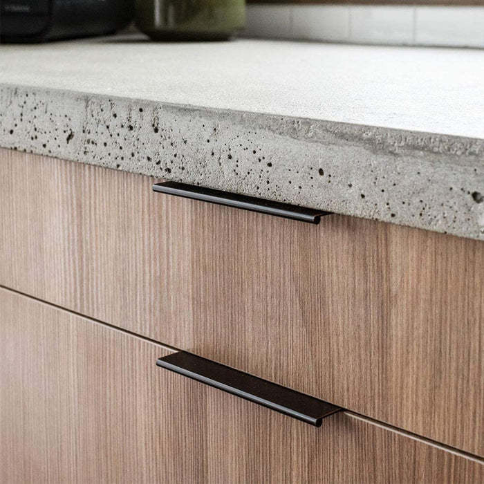 Black Kitchen Cabinet Finger Edge Drawer Pulls -Homdiy