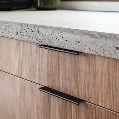 Black Kitchen Cabinet Finger Edge Drawer Pulls -Homdiy