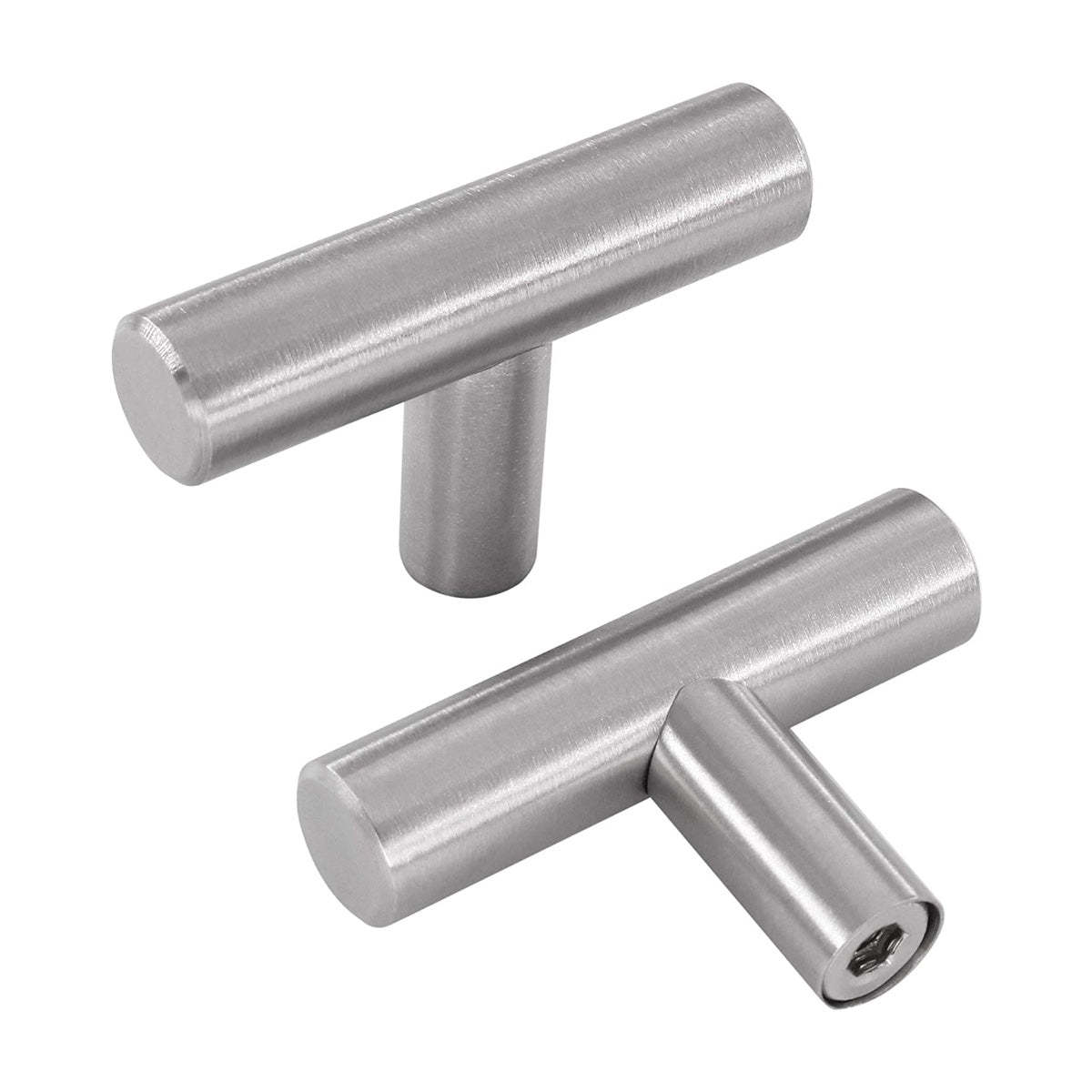 Brushed Nickel Modern Stainless Steel Cabinet Handles T Bar Drawer Pulls -Homdiy