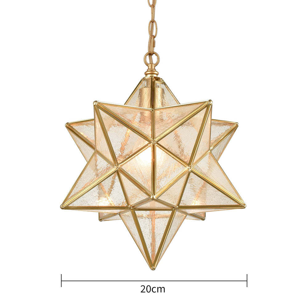 Art Deco Star Shape Glass Island Pedant Light -Homdiy