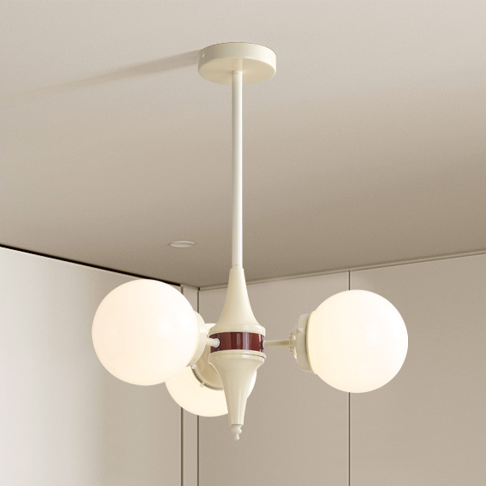 Modern Cream Ball Glass Chandelier -Homdiy