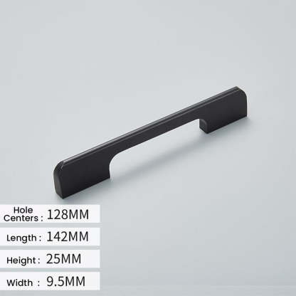 Solid Aluminum Alloy Modern Black Long Cabinet and Drawer Handles