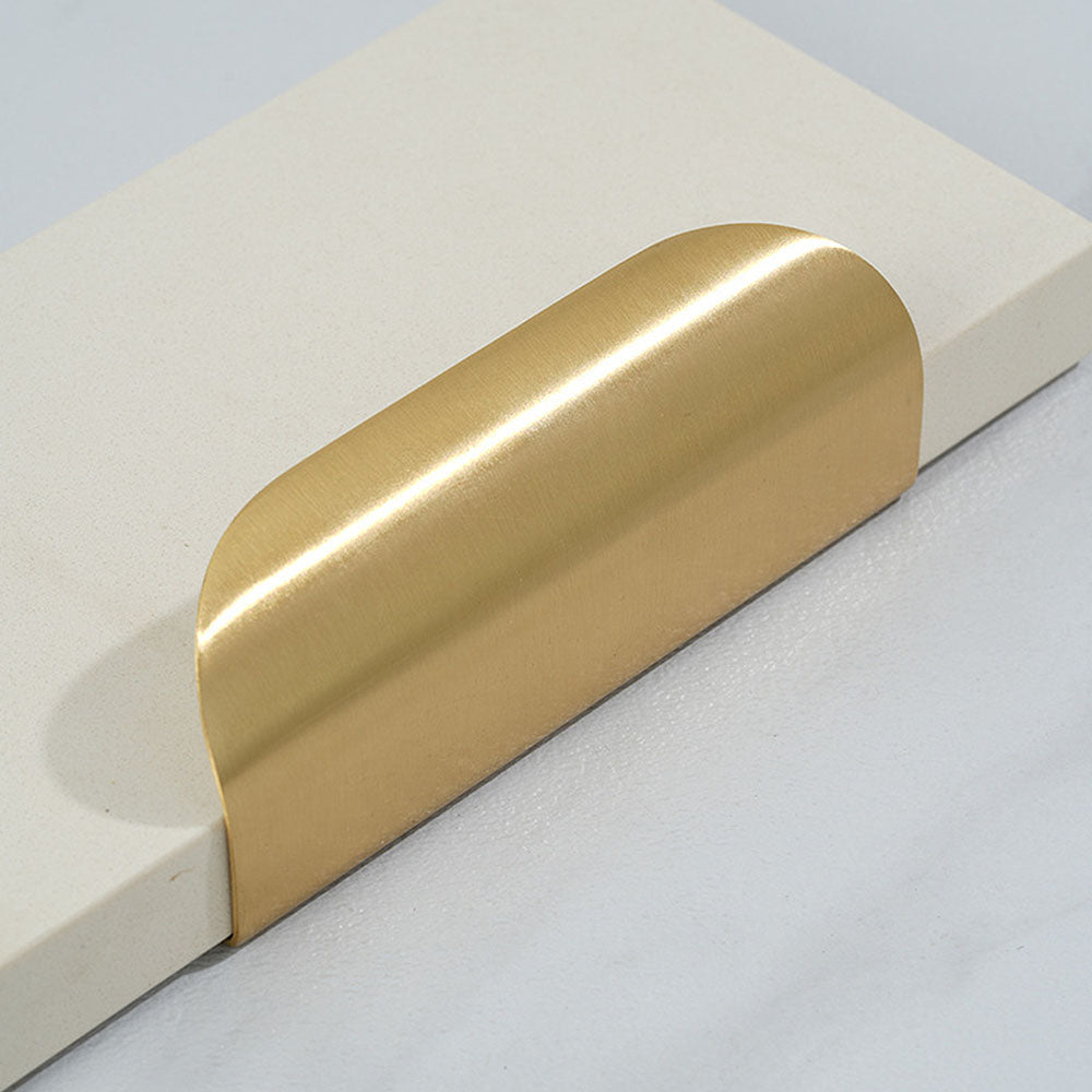 Modern Simple Gold Brass Finger Cabinet Pulls