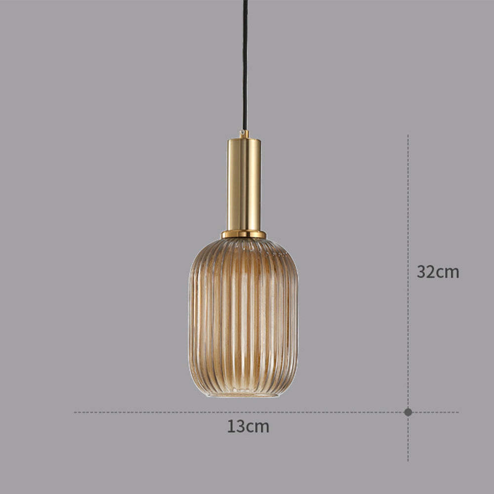 Retro Lantern Shape Stained Glass Pendant Light -Homdiy