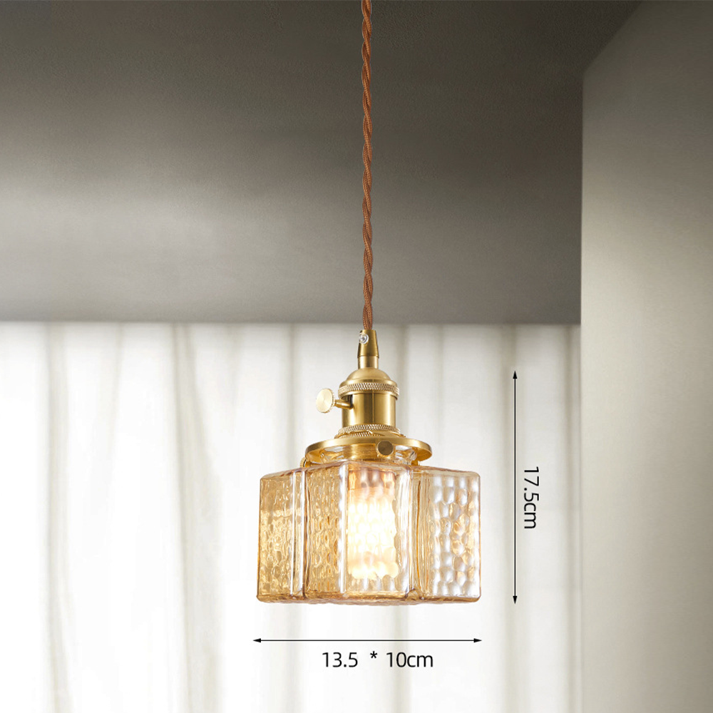 Vintage Glass Clear Dining Room Pendant Light -Homdiy