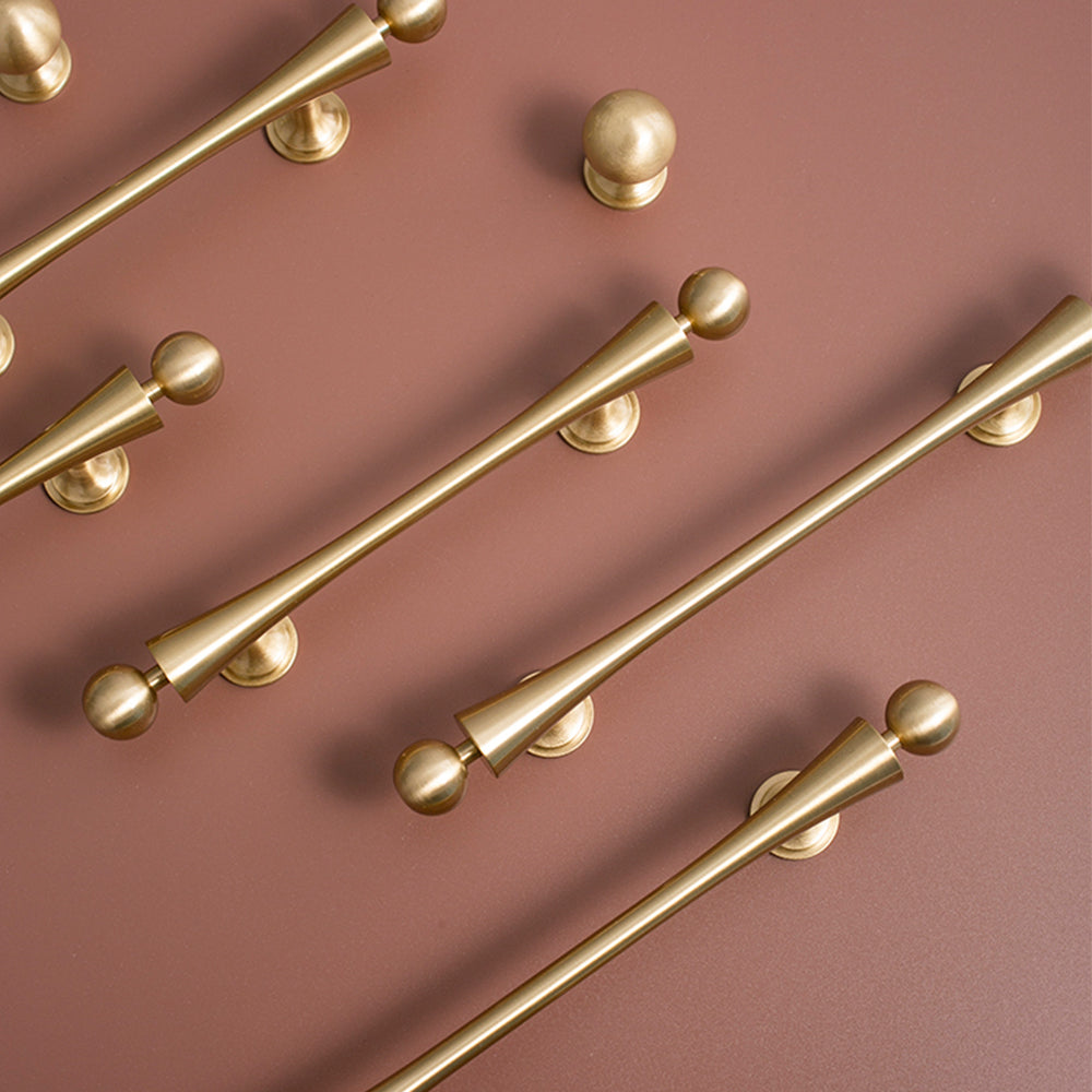 Modern Scroll-Inspired Brass Cabinet Pulls
