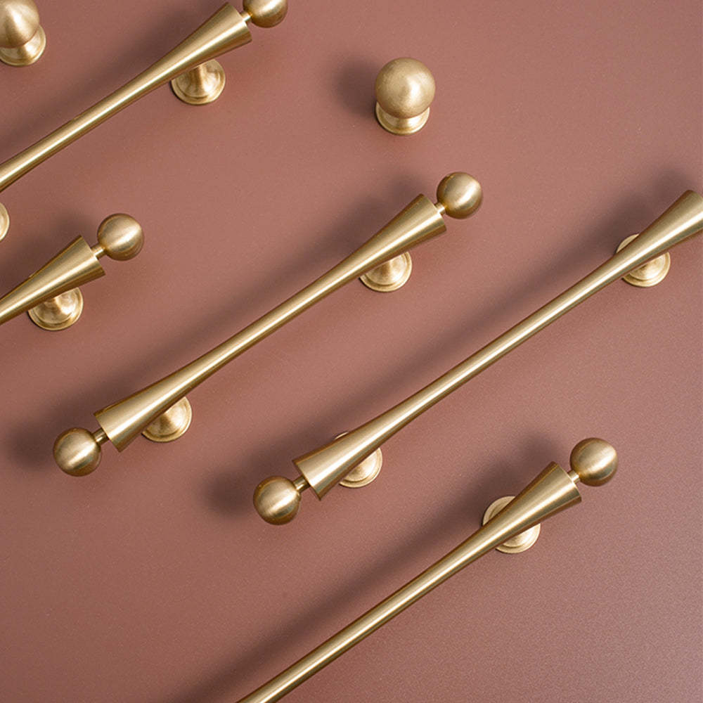 Modern Scroll-Inspired Brass Cabinet Pulls