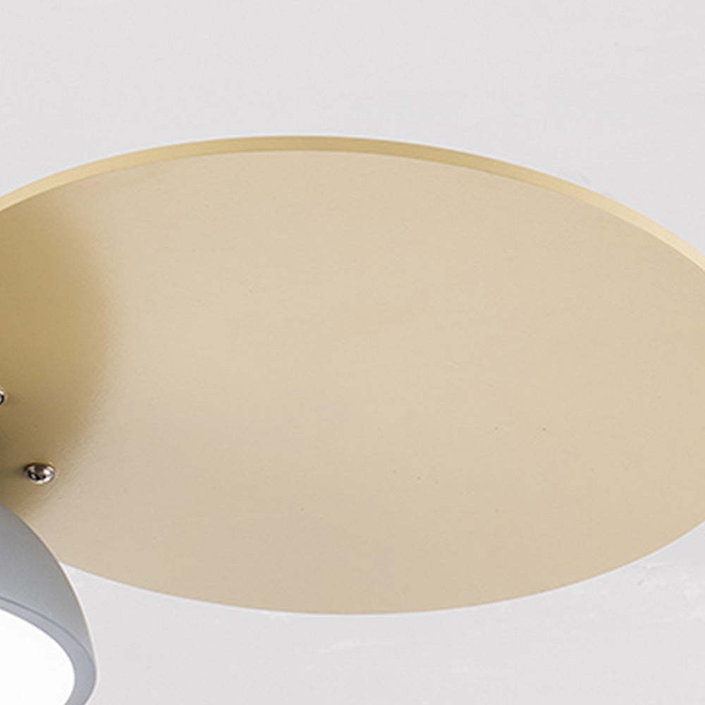 Cute Colorful Semi-Flush Ceiling Fan With LED Bedroom Lighting -Homdiy