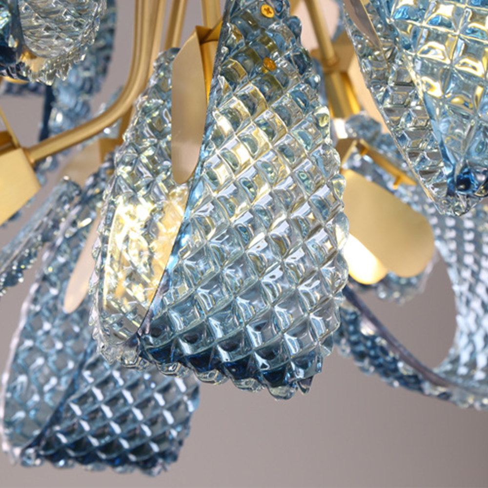 Luxury Style Gorgeous Glass Chandelier Modern Copper Chandelier Light -Homdiy