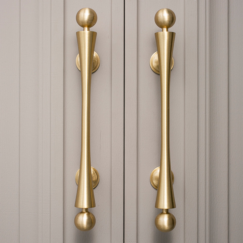Modern Scroll-Inspired Brass Cabinet Pulls