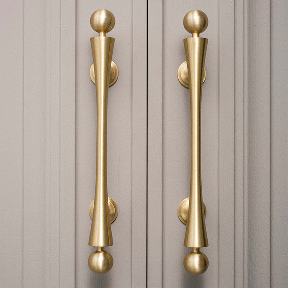 Modern Scroll-Inspired Brass Cabinet Pulls