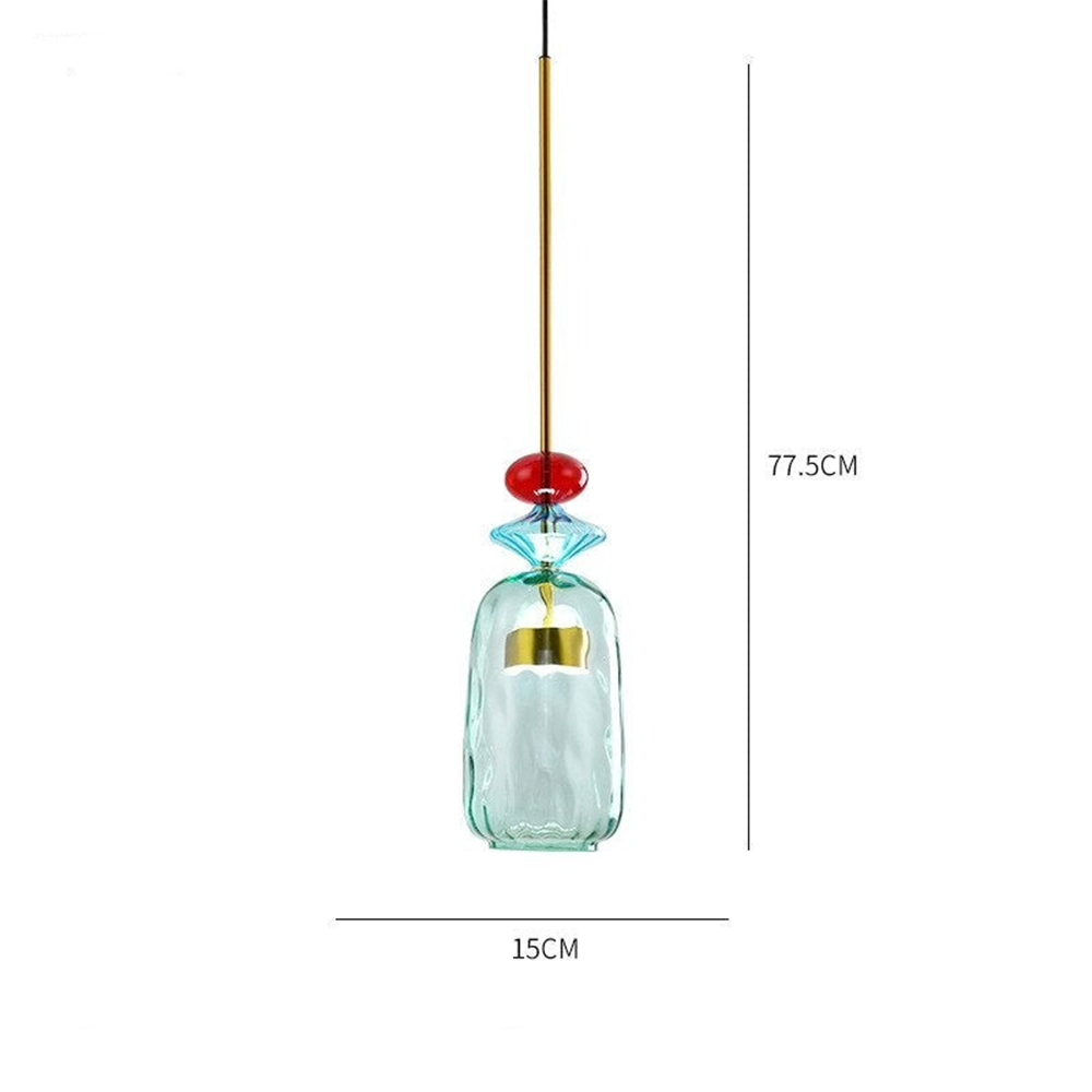 Vintage Colored Glass Pendant Light -Homdiy
