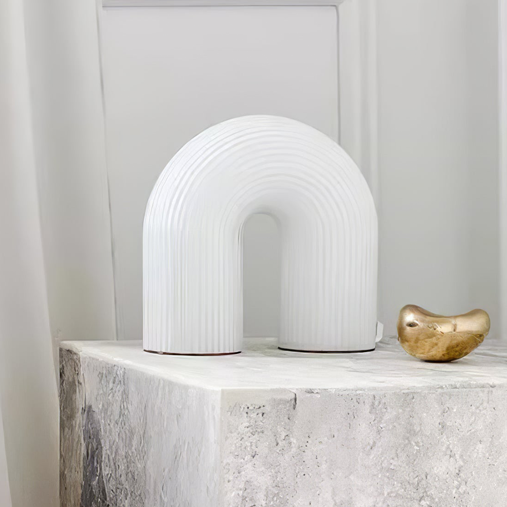 Arch White Metal Table Lamp -Homdiy