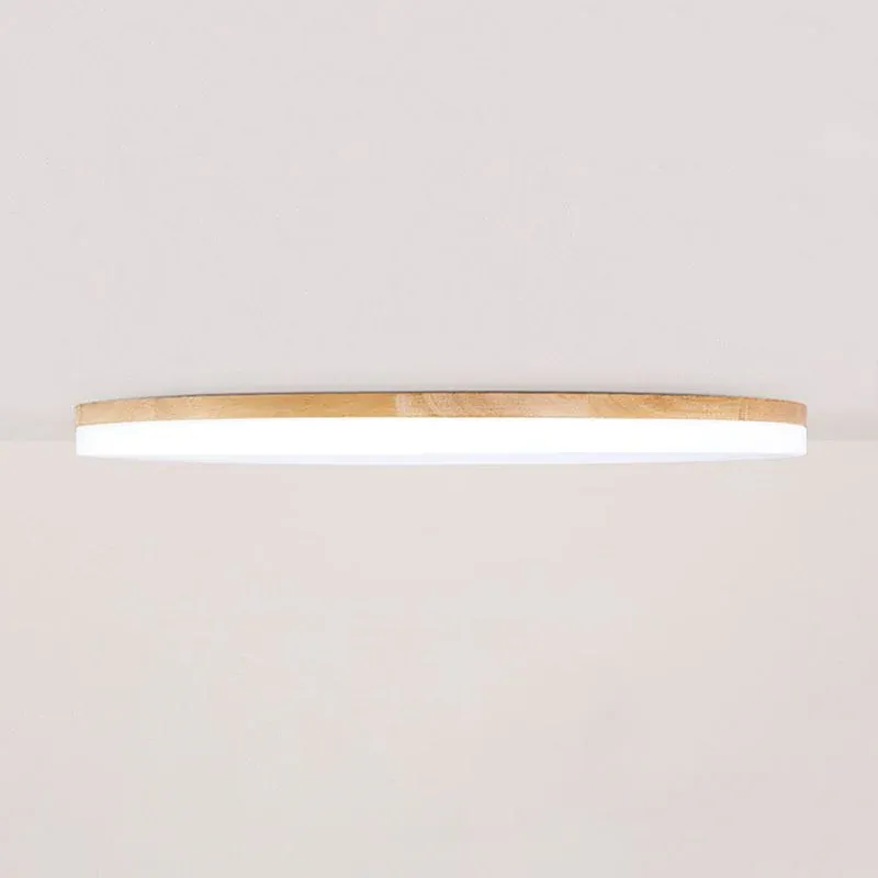 Round Wood Acrylic LED Bedroom Ceiling Lights