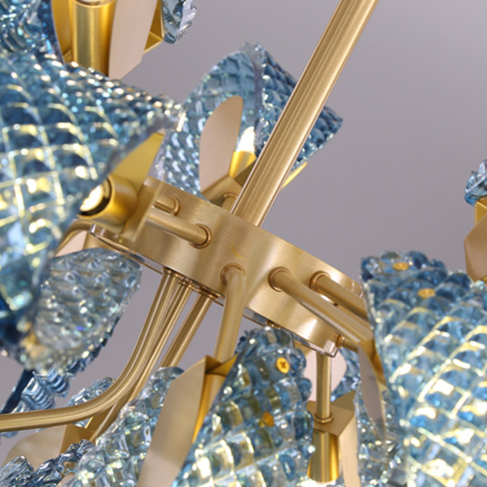 Luxury Style Gorgeous Glass Chandelier Modern Copper Chandelier Light -Homdiy