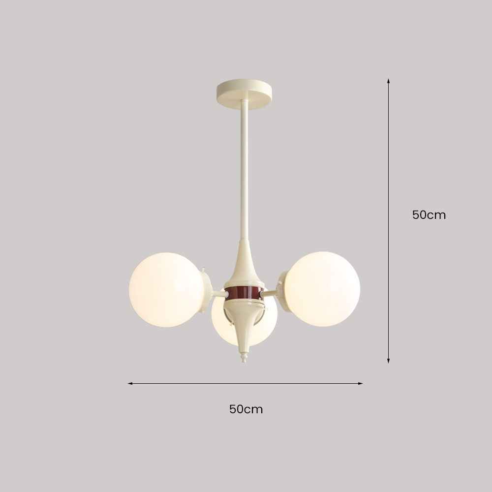 Modern Cream Ball Glass Chandelier -Homdiy