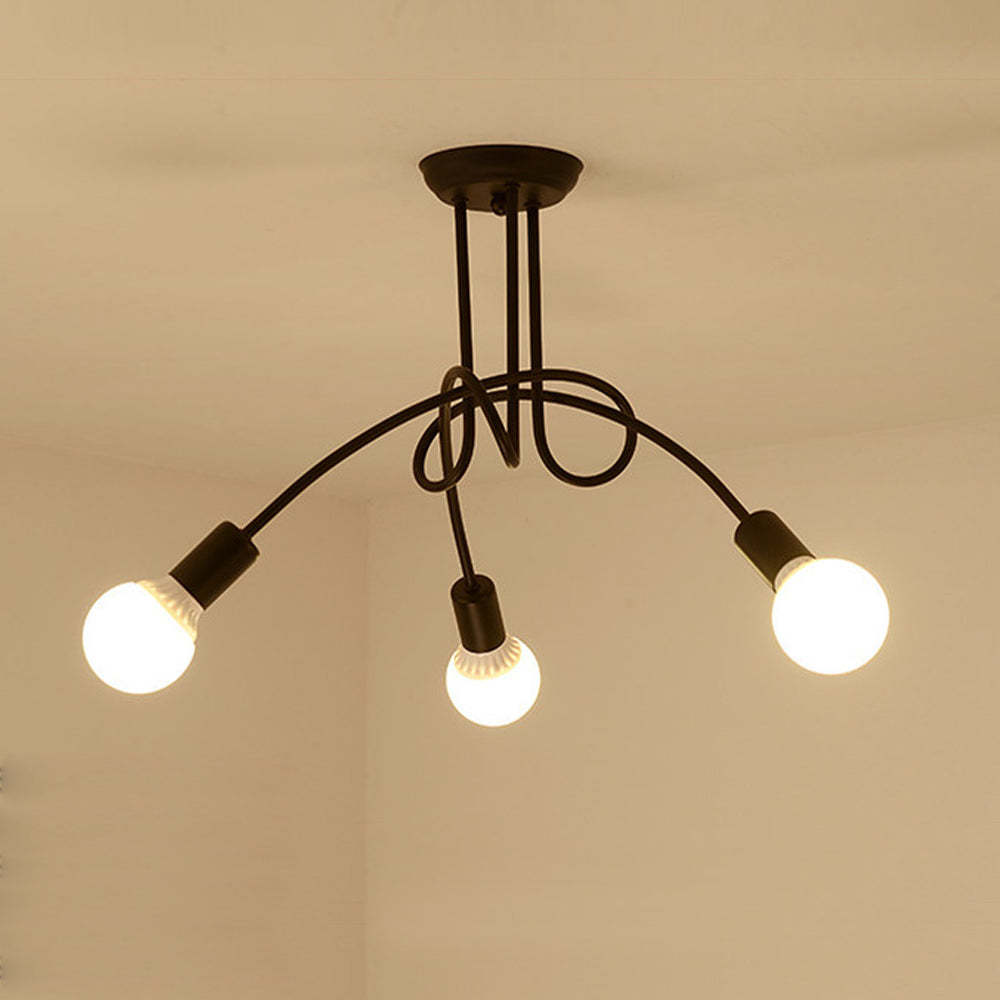 Industrial Sputnik Black Chandelier -Homdiy