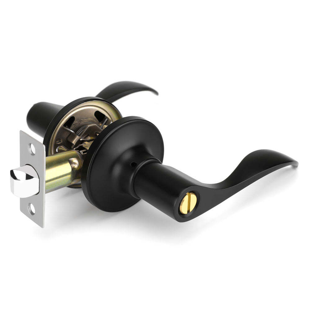 Privacy Door Lever Locking Door Handle Set for Bedroom & Bathroom Doors -Homdiy