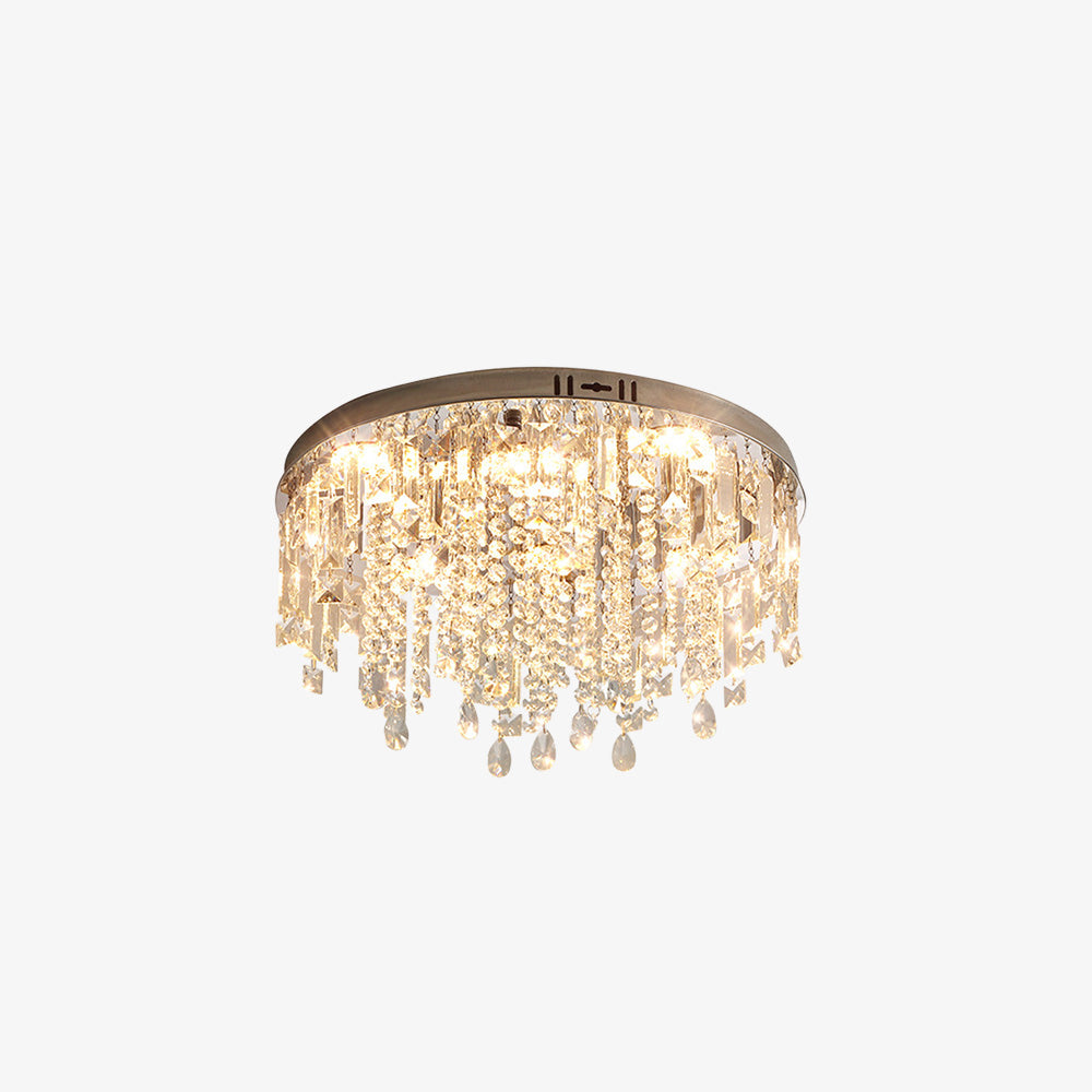 Modern Glam Crystal LED Flush Mount Ceiling Light