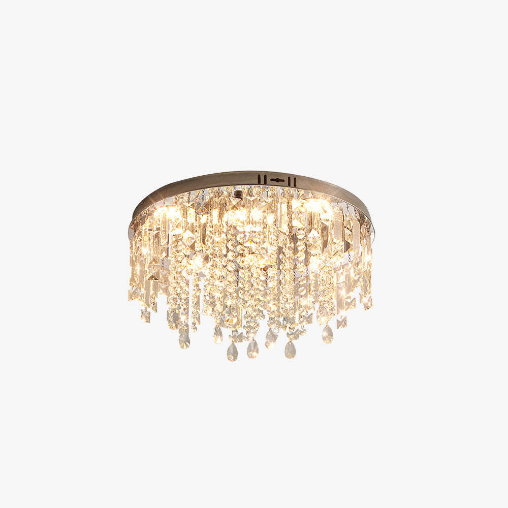 Modern Glam Crystal LED Flush Mount Ceiling Light