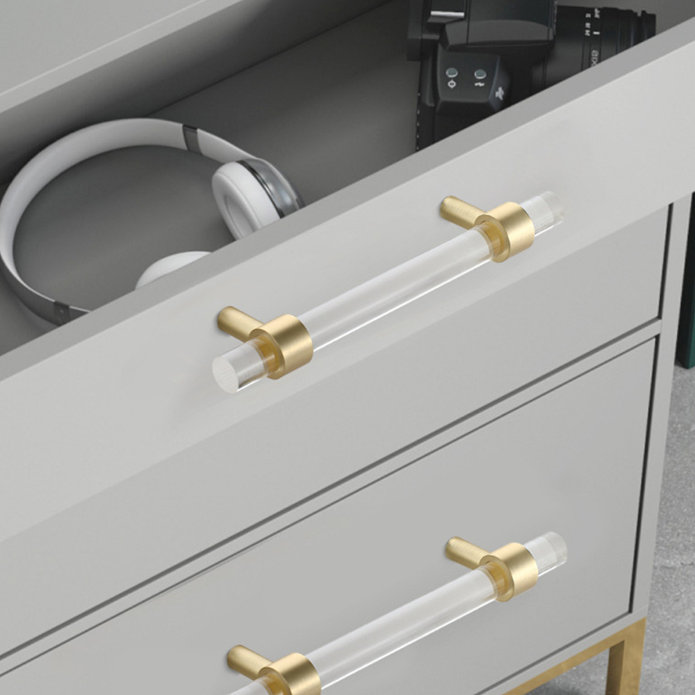 Clear Acrylic Cabinet Pulls Crystal Drawer Knob Pull Dresser Handles -Homdiy