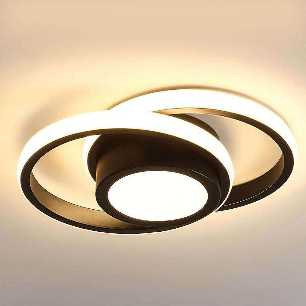 Lampsmodern Flush Mount Ceiling Light Minimalist Double Ring LED Ceiling Lamp
