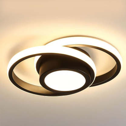 Lampsmodern Flush Mount Ceiling Light Minimalist Double Ring LED Ceiling Lamp