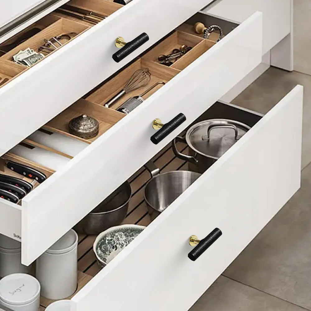 Leather Drawer Pulls Handles Wardrobe Dresser Knobs