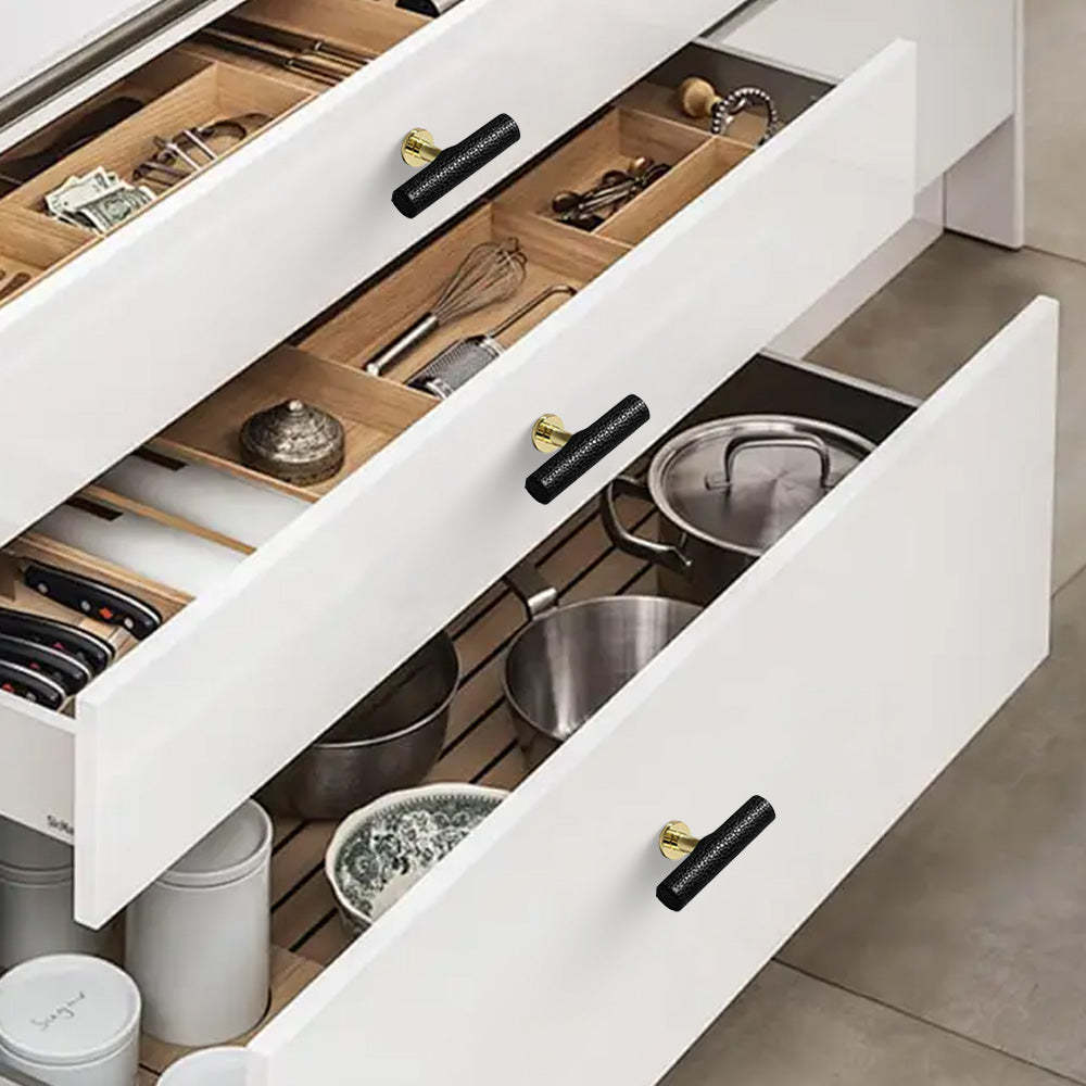 Leather Drawer Pulls Handles Wardrobe Dresser Knobs