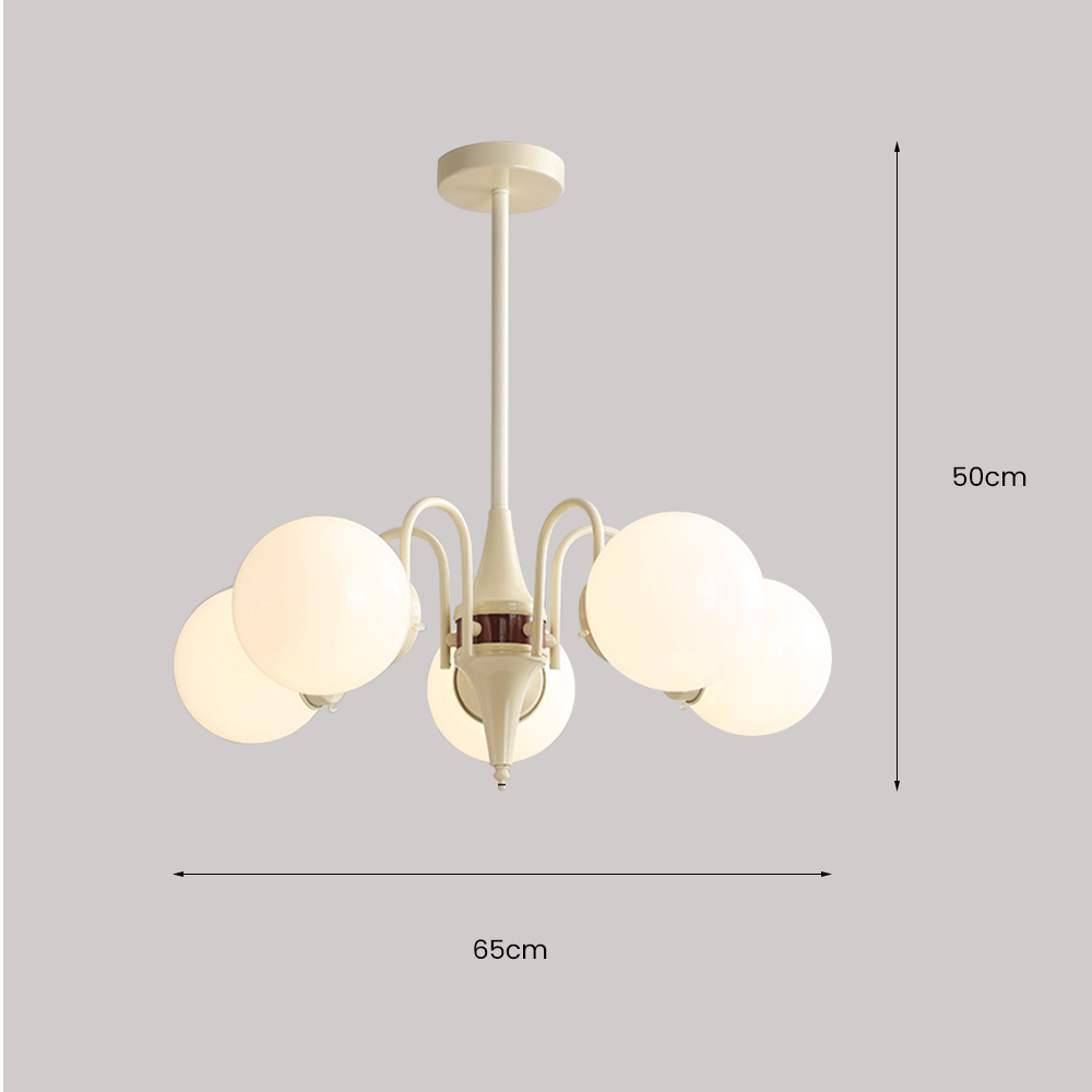 Modern Cream Ball Glass Chandelier -Homdiy