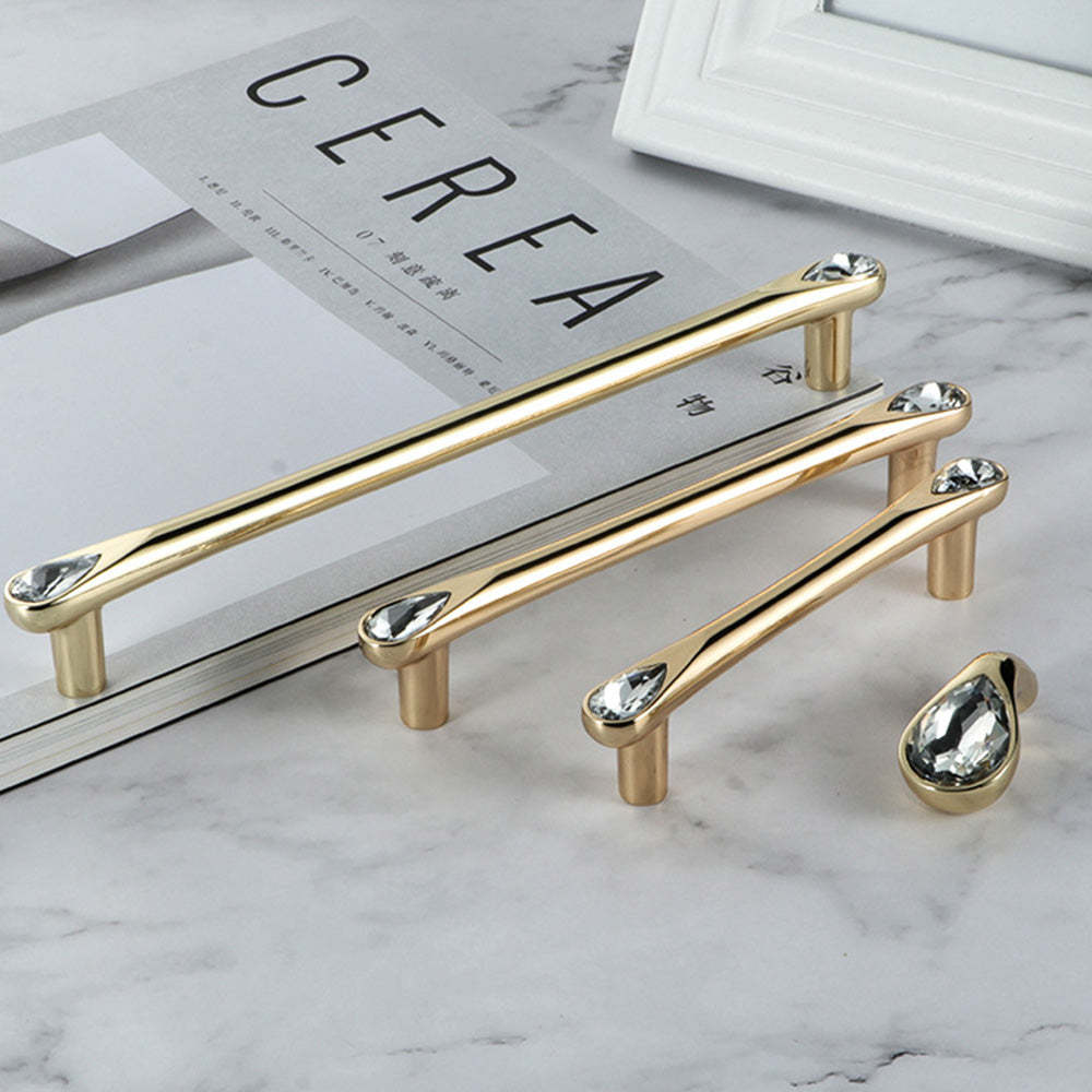 Gold Crystal Kitchen Cabinet Handles -Homdiy