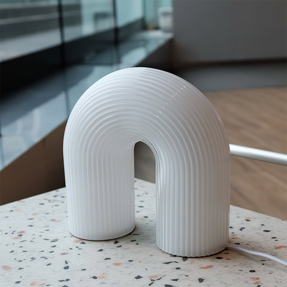 Arch White Metal Table Lamp -Homdiy