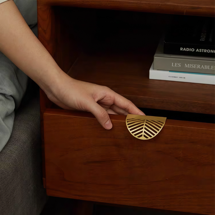 Gold Leaf Brass Cabinet Wardrobe Pulls Drawer Knobs