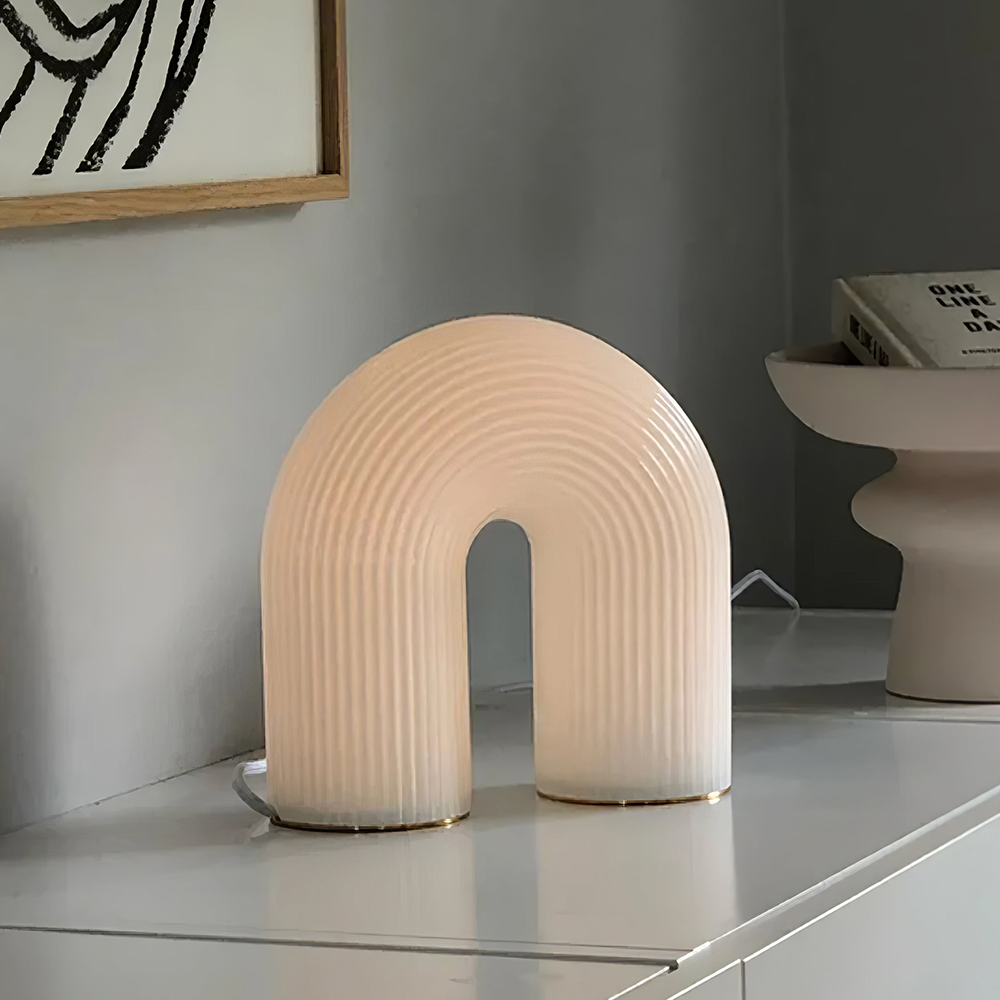 Arch White Metal Table Lamp -Homdiy