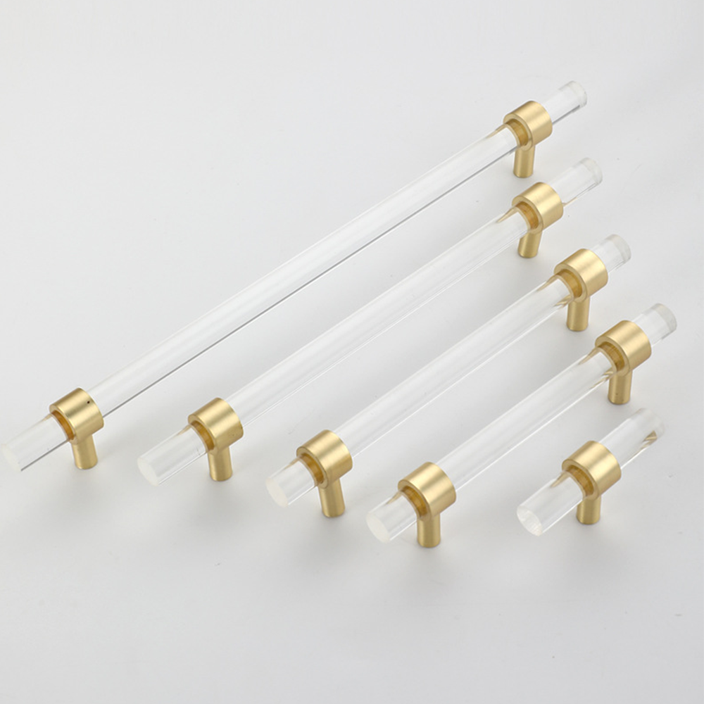 Clear Acrylic Cabinet Pulls Crystal Drawer Knob Pull Dresser Handles -Homdiy