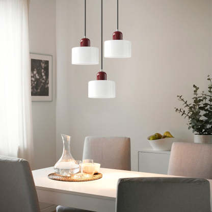 Contemporary 3-Heads Glass Pendant Light For Kitchen