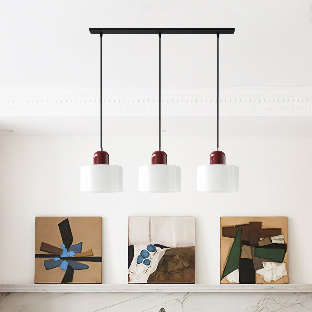 Contemporary 3-Heads Glass Pendant Light For Kitchen