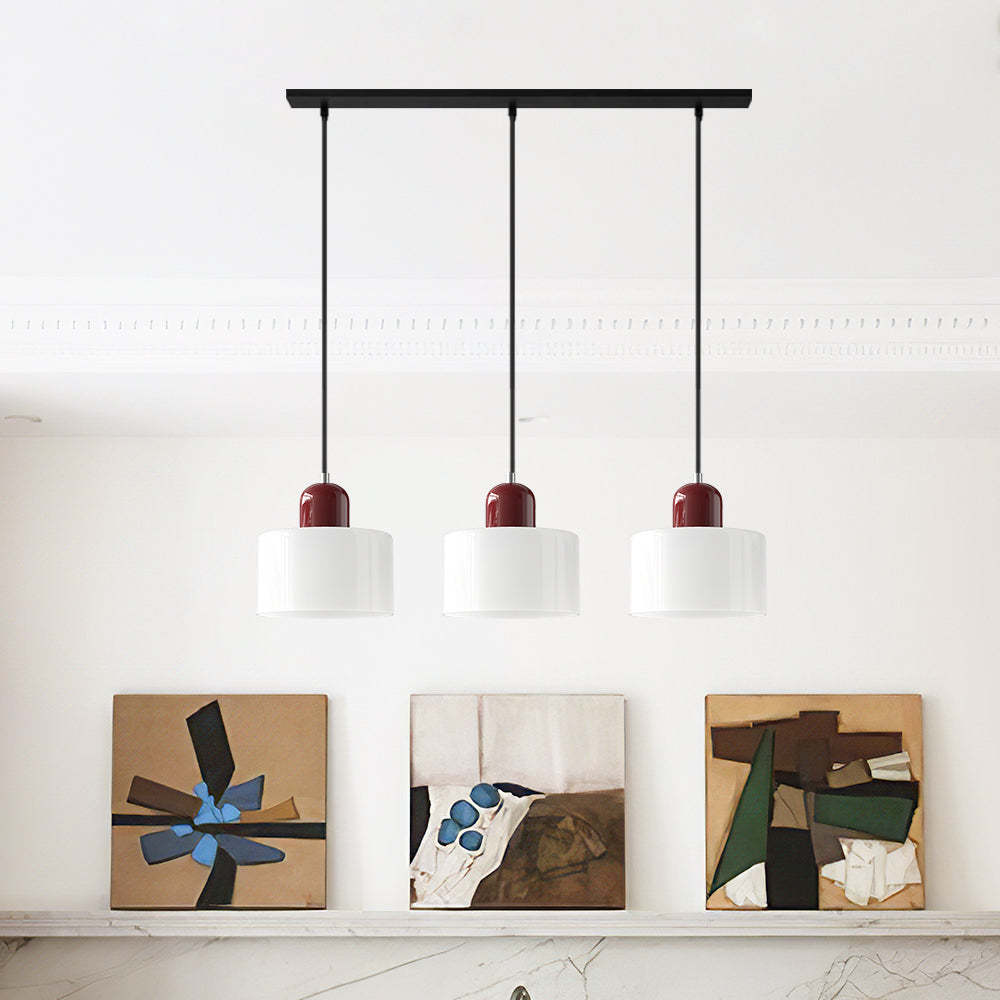 Contemporary 3-Heads Glass Pendant Light For Kitchen