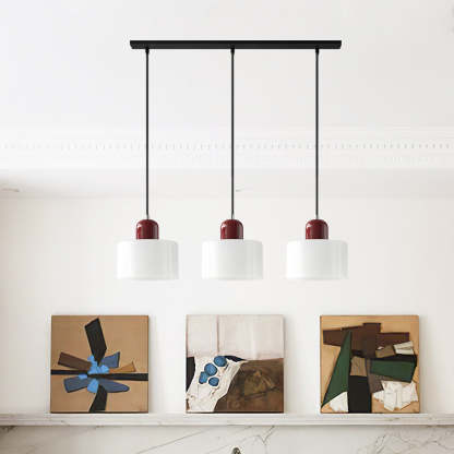 Contemporary 3-Heads Glass Pendant Light For Kitchen