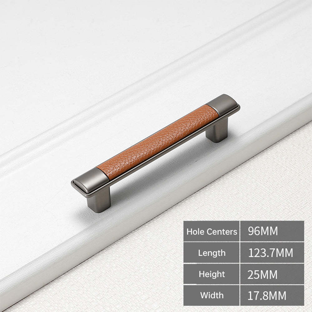 Antique Brown Leather Cabinet Handles -Homdiy