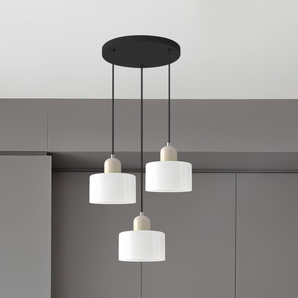 Contemporary 3-Heads Glass Pendant Light For Kitchen