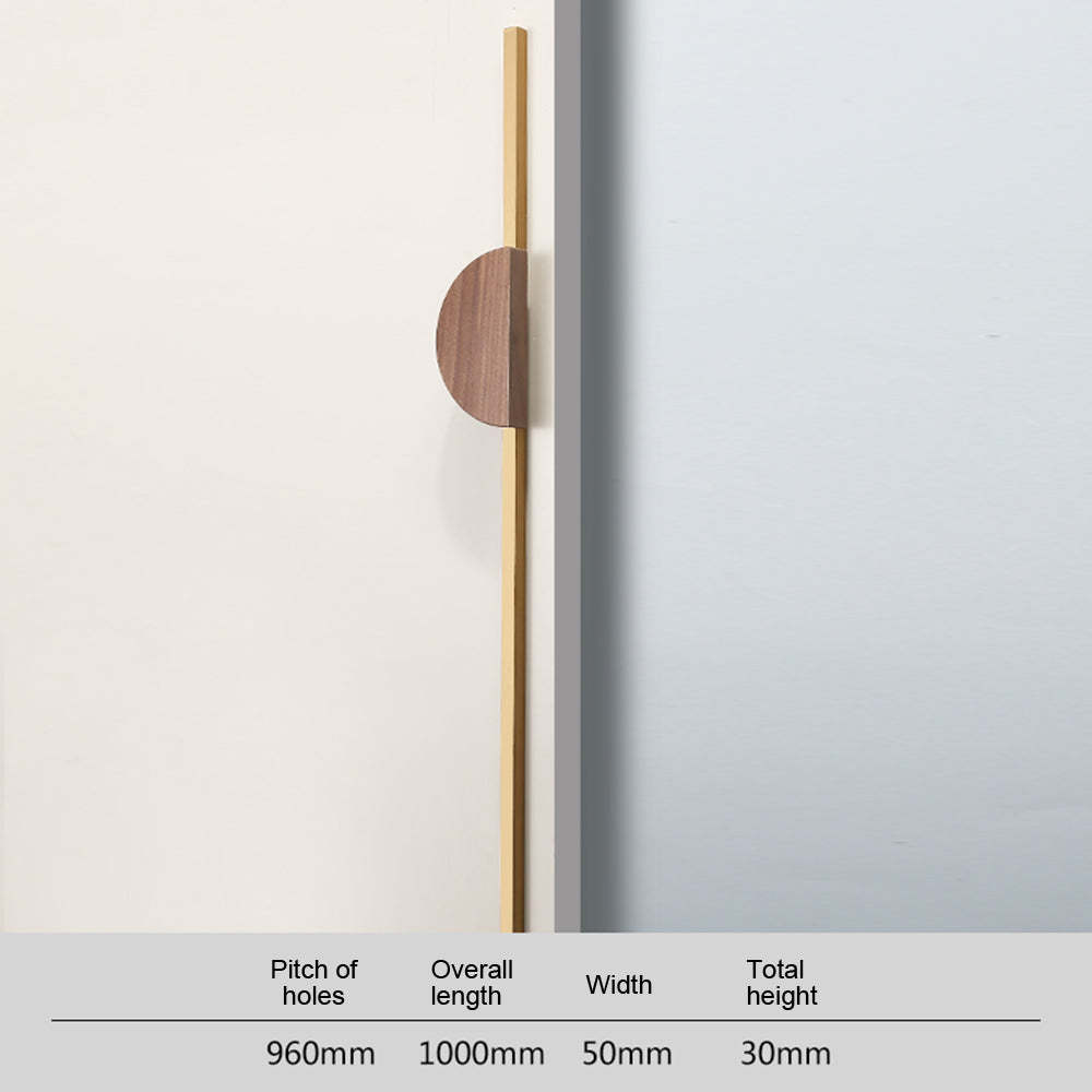 Semicircle Wooden Natural Walnut Wardrobe Pulls -Homdiy