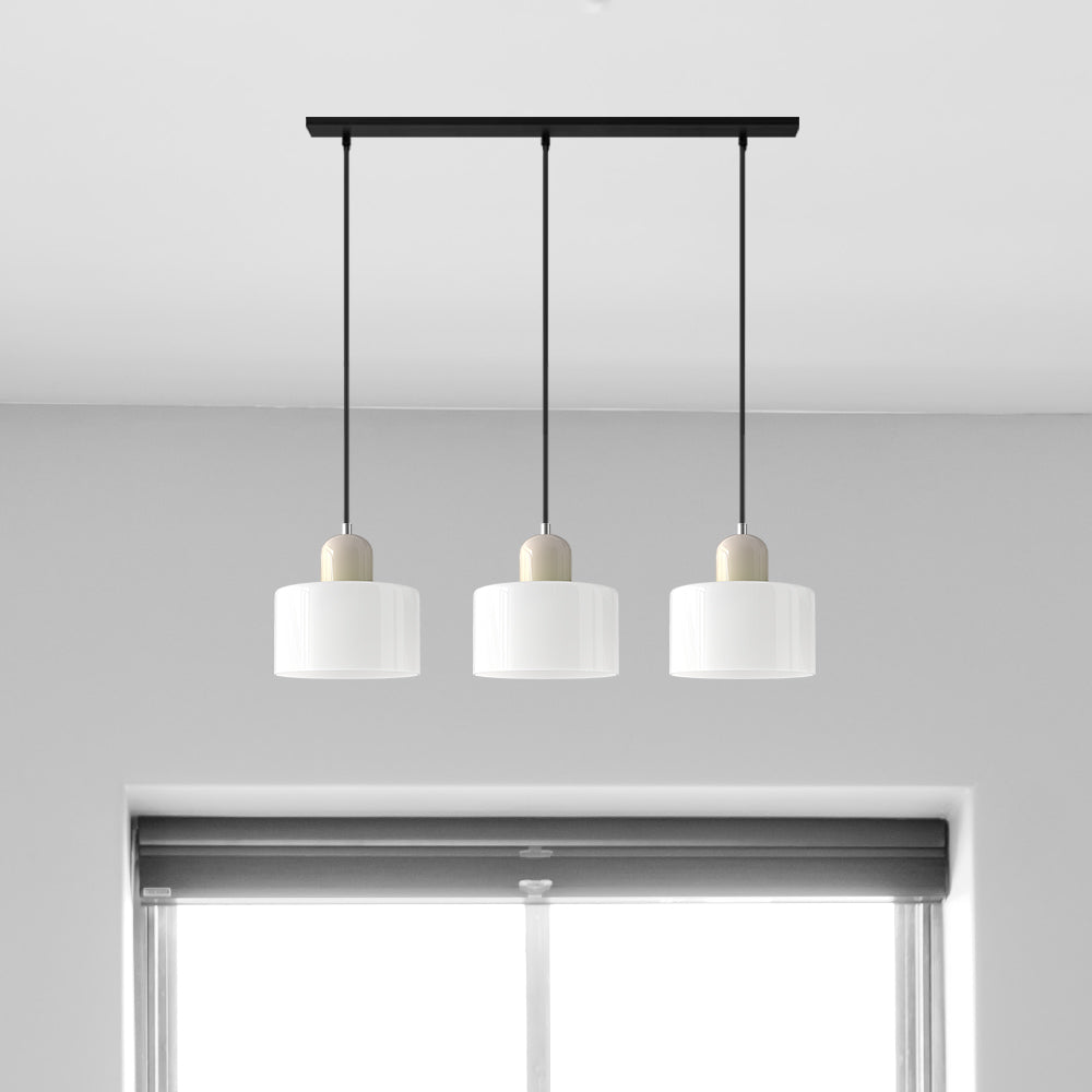 Contemporary 3-Heads Glass Pendant Light For Kitchen