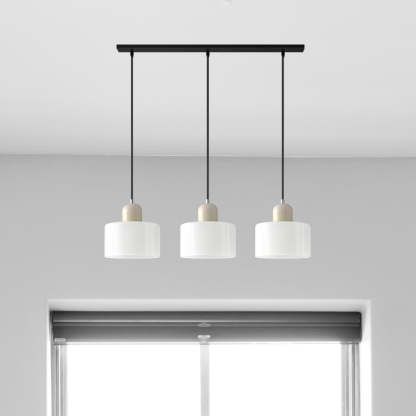 Contemporary 3-Heads Glass Pendant Light For Kitchen